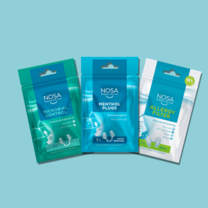 The Complete Kit - NOSA. Containing NOSA menthol plugs, NOSA microbial control & NOSA allergy filter.
